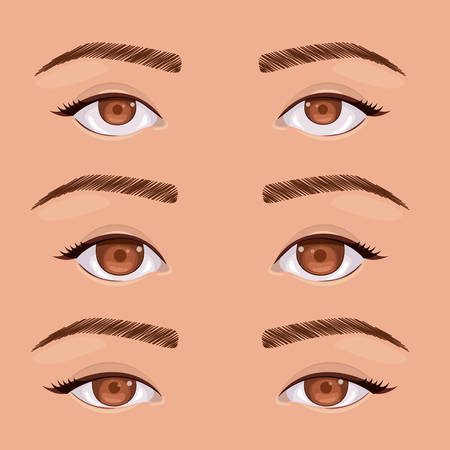 set eyes human pop art isolated vector illustration designのイラスト素材