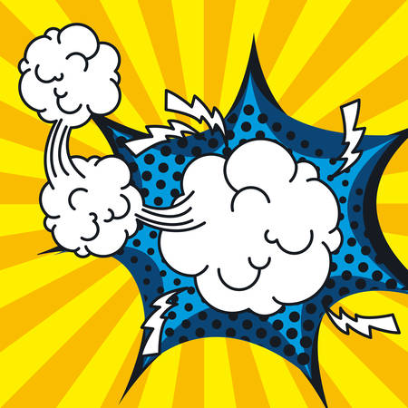 explosion pop art style vector illustration designのイラスト素材