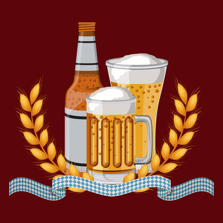 oktober fest invitation poster vector illustration designのイラスト素材