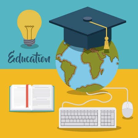 education supplies concept isolated icon vector illustration designのイラスト素材