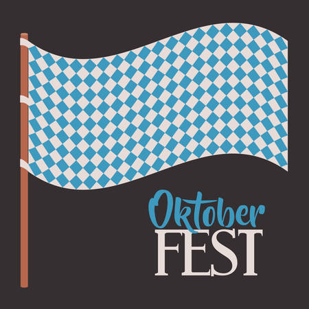 flag blue pattern oktoberfest icon. Colorful and Flat design. Vector illustrationのイラスト素材