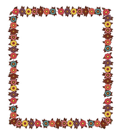 flowers frame garden and floral icon. decoration and ornament theme. Isolated design. Vector illustrationのイラスト素材