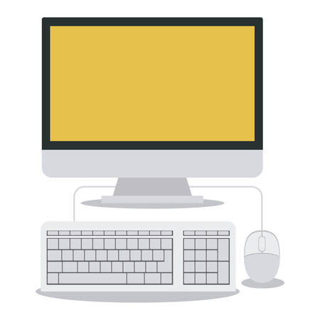 Computer with mouse icon. Technology device and gadget theme. Colorful design. Vector illustrationのイラスト素材