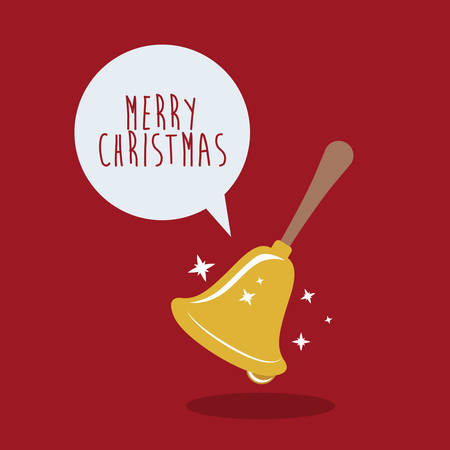 Gold bell icon. Merry Christmas season decoration figure theme. Colorful design. Vector illustrationのイラスト素材