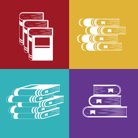 White book icon over colorful background. Education knowledge learning and study theme. Vector illustrationのイラスト素材