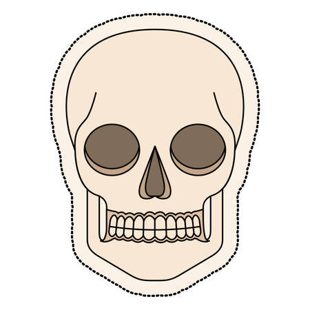 Skull head design. Death and dark culture theme. Isolated image. Vector illustrationのイラスト素材
