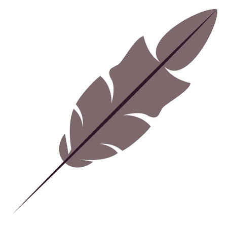 Feather plume icon. Vintage decorative and ornament theme. Isolated design. Vector illustrationのイラスト素材