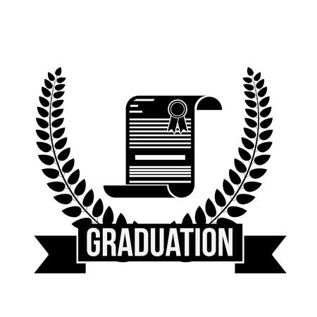 Graduation diploma and wreath icon. University school and education theme. Isolated design. Vector illustrationのイラスト素材