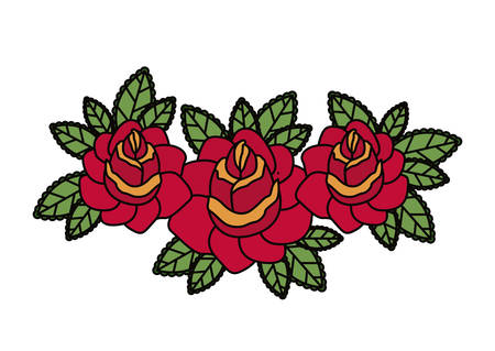 Flower and leaves icon. Nature floral garden and decoration theme. Isolated design. Vector illustrationのイラスト素材