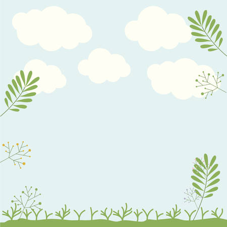 Leaf plant icon. Nature floral garden and decoration theme. Sky background. Vector illustrationのイラスト素材