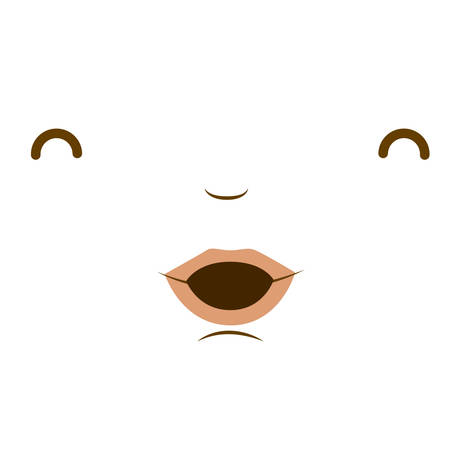 Cartoon face icon. Expression and character theme. Isolated design. Vector illustrationのイラスト素材