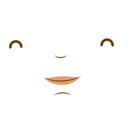 Cartoon face icon. Expression and character theme. Isolated design. Vector illustrationのイラスト素材