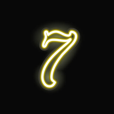 neon seven icon. decoration and advertising theme. Colorful design. Vector illustrationのイラスト素材