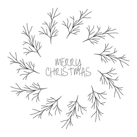 Ornament and rustic leaf crown icon. Merry Christmas season and decoration theme. Vector illustrationのイラスト素材