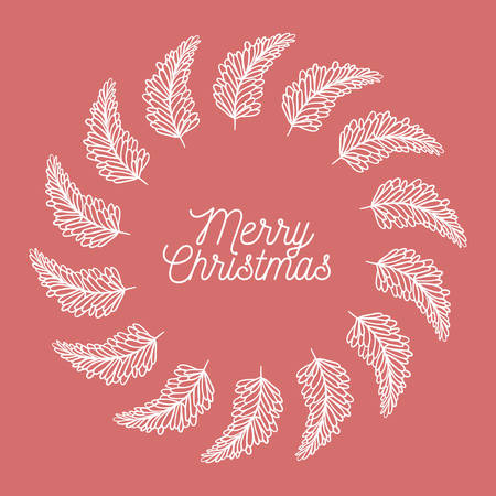 Ornament and rustic leaf crown icon. Merry Christmas season and decoration theme. Vector illustrationのイラスト素材