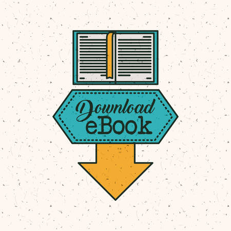 Ebook download icon. Education elearning and technology theme. Colorful design. Vector illustrationのイラスト素材