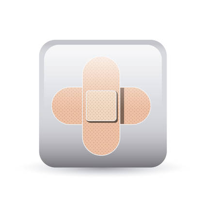 Bandage inside frame icon. Medical and health care theme. Colorful and isolated design. Vector illustrationのイラスト素材
