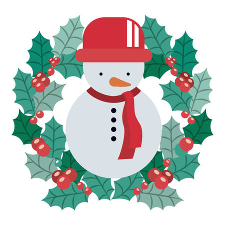 Snowman and crown icon. Merry Christmas season and decoration theme. Isolated design. Vector illustrationのイラスト素材