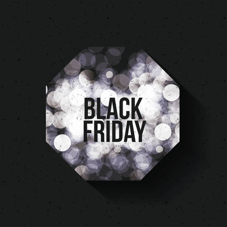 Black Friday and blured lights icon. ecommerce sale decoration and advertising theme. Black and white design. Vector illustrationのイラスト素材