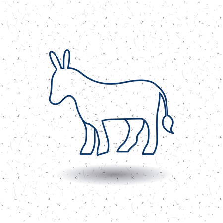 Donkey icon. Animal and nature theme. Silhouette and isolated design. Vector illustrationのイラスト素材
