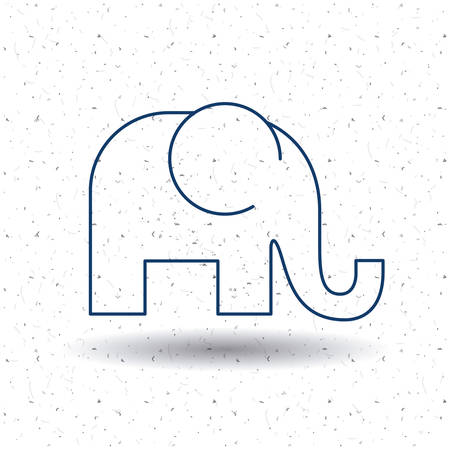 Elephant icon. Animal and nature theme. Silhouette and isolated design. Vector illustrationのイラスト素材