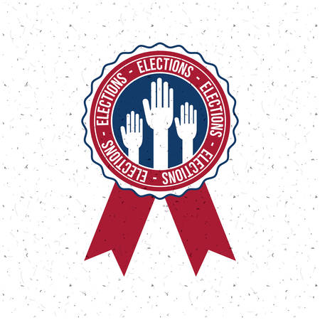 Hand inside button icon. Vote election nation and government theme. Colorful design. Vector illustrationのイラスト素材