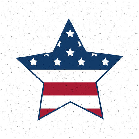 Usa star flag icon. Patriotism nation and government theme. Colorful design. Vector illustrationのイラスト素材