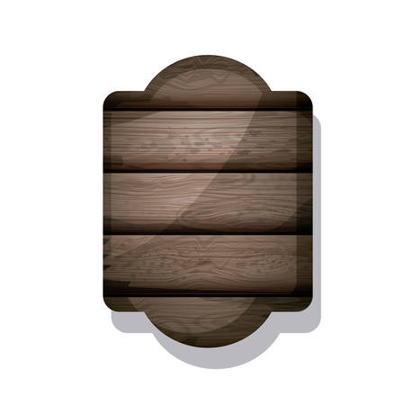 Wood and striped brown frame icon. Texture material banner and decoration theme. Isolated design. Vector illustrationのイラスト素材