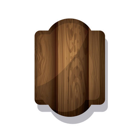 Wood and striped brown frame icon. Texture material banner and decoration theme. Isolated design. Vector illustrationのイラスト素材