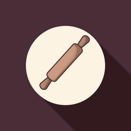 Rolling pin icon. Bakery food daily and fresh theme. Purple background. Vector illustrationのイラスト素材