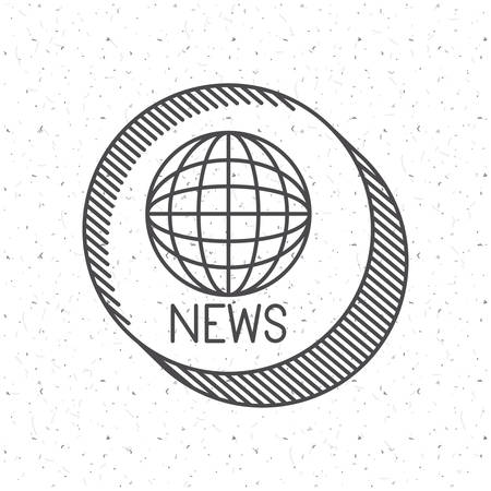 News with planet sphere icon. News media communication broadcasting theme. Texture background. Vector illustrationのイラスト素材