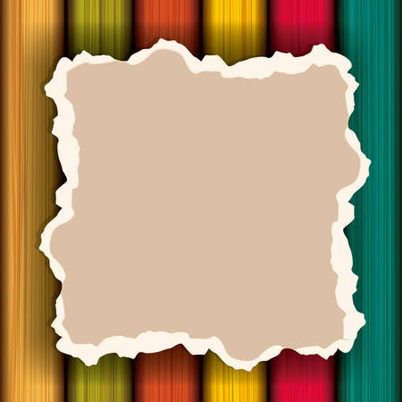 Piece of vintage and blank paper icon. Banner material and decoration theme. Wood background. Vector illustrationのイラスト素材