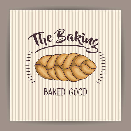 Wheat ear icon. Bakery food daily and fresh theme. Striped background. Vector illustrationのイラスト素材