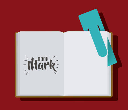 Bookmark label tag and book icon. Guidebook decoration reading and literature  theme. Colorful design. Vector illustrationのイラスト素材