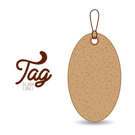 hanging tag of paperboard material icon. Price offer discount and market design. Isolated design. Vector illustrationのイラスト素材