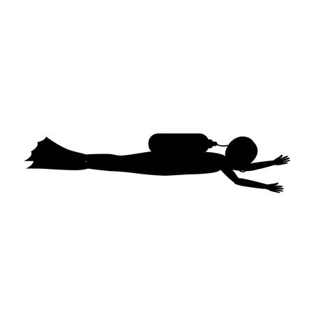 Person diving icon. Sport hobby and training theme. Isolated design. Vector illustrationのイラスト素材