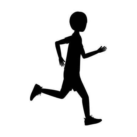 Girl running icon. Sport hobby and training theme. Isolated design. Vector illustrationのイラスト素材