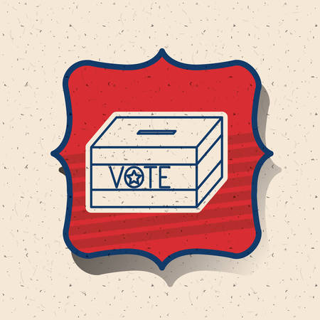 Box inside frame icon. Vote election nation and government theme. Silhouette design. Vector illustrationのイラスト素材