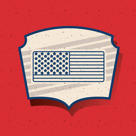 Flag inside frame icon. Vote election nation and government theme. Silhouette design. Vector illustrationのイラスト素材