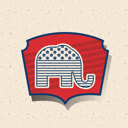 Elephant inside frame icon. Vote election nation and government theme. Silhouette design. Vector illustrationのイラスト素材