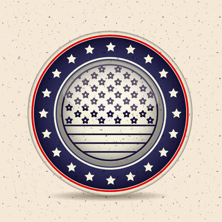 Stars and button icon. Vote election nation and government theme. Silhouette design. Vector illustrationのイラスト素材