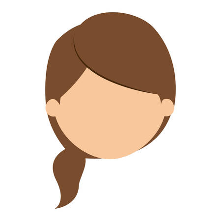 Girl cartoon head icon. Kid child little and people theme. Isolated design. Vector illustrationのイラスト素材