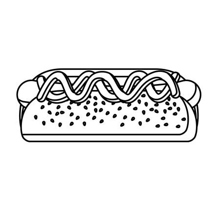 Hot dog icon. Fast and american food theme. Isolated design. Vector illustrationのイラスト素材