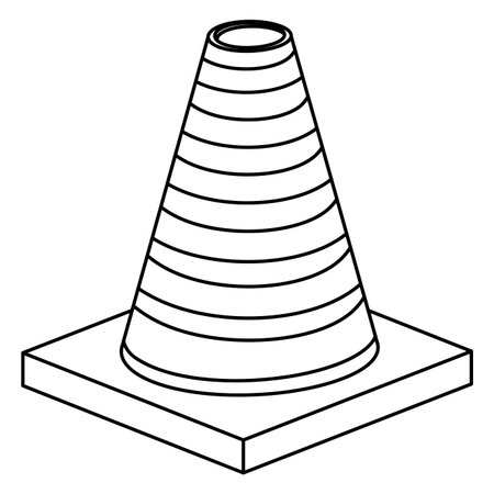 cone road sign icon. Information guide and message theme. Isolated design. Vector illustrationのイラスト素材