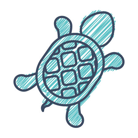 silhouette with turtle shape animal stripes illustrationのイラスト素材