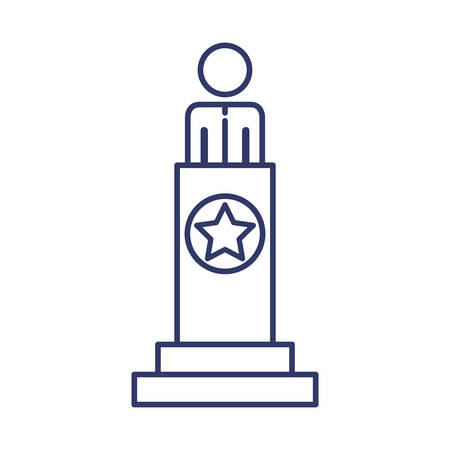 silhouette with political podium man ilustrationのイラスト素材