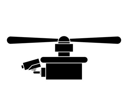 silhouette drone with one airscrew vector illustrationのイラスト素材