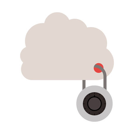 padlock with circular body into the cloud vector illustrationのイラスト素材