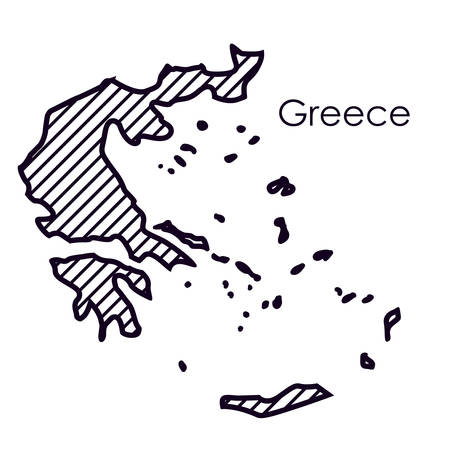 Greece map icon. Europe nation and government theme. Isolated design. Vector illustrationのイラスト素材