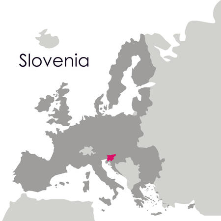 Slovenia map icon. Europe nation and government theme. Isolated design. Vector illustrationのイラスト素材